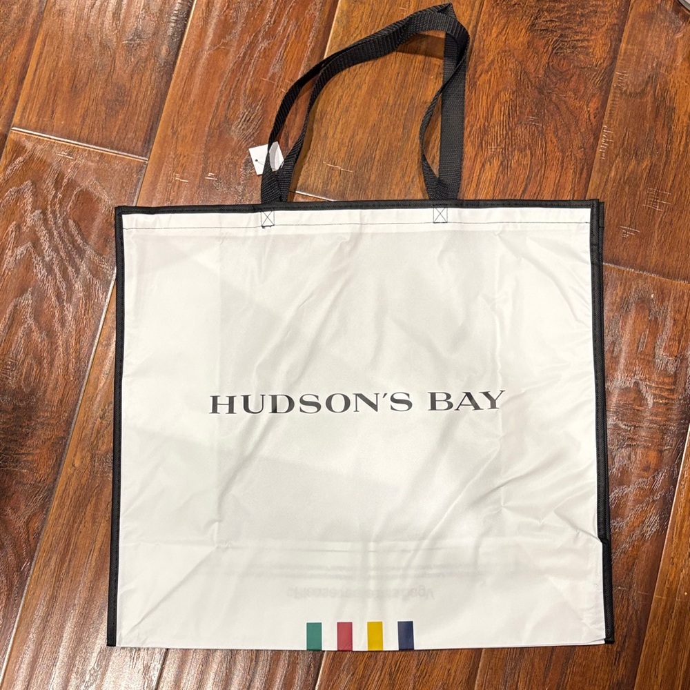 NEW Hudson’s Bay Company multistripes White Tote shopping Bag - Large size
